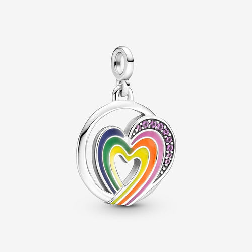 Pandora ME Rainbow Heart of Freedom Medallion - Fifth Avenue Jewellers