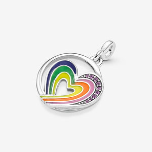 Pandora ME Rainbow Heart of Freedom Medallion - Fifth Avenue Jewellers