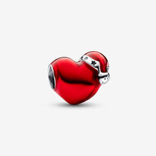 Load image into Gallery viewer, Pandora Metallic Red Christmas Heart Charm - Fifth Avenue Jewellers
