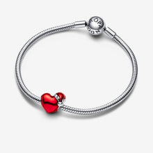 Load image into Gallery viewer, Pandora Metallic Red Christmas Heart Charm - Fifth Avenue Jewellers
