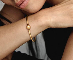 Pandora Moments 14K Gold Bangle - Fifth Avenue Jewellers