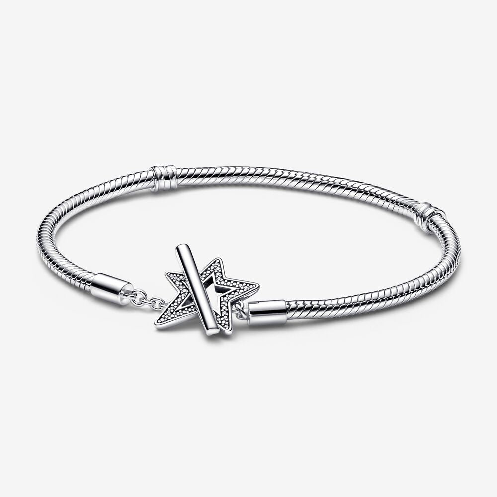 Pandora Moments Asymmetric Star T-bar Snake Chain Bracelet - Fifth Avenue Jewellers