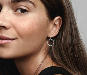 Pandora Moments Charm Double Hoop Earrings - Fifth Avenue Jewellers