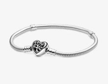 Load image into Gallery viewer, Pandora Moments Family Tree Heart Clasp Snake Chain Bracelet - Fifth Avenue Jewellers
