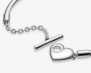 Pandora Moments Heart T-Bar Snake Chain Bracelet - Fifth Avenue Jewellers
