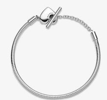 Load image into Gallery viewer, Pandora Moments Heart T-Bar Snake Chain Bracelet - Fifth Avenue Jewellers
