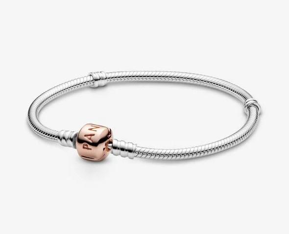 Pandora Moments Rose Clasp Snake Chain Bracelet - Fifth Avenue Jewellers