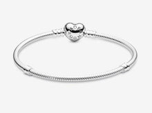 Load image into Gallery viewer, Pandora Moments Sparkling Heart Clasp Snake Chain Bracelet - Fifth Avenue Jewellers
