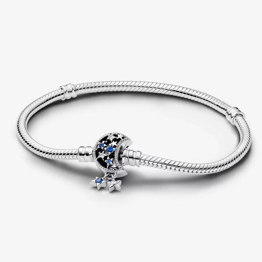 Pandora Moments Sparkling Moon Clasp Snake Chain Bracelet Fifth