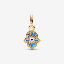 Load image into Gallery viewer, Pandora Opalescent Blue Hamsa Hand Dangle Charm - Fifth Avenue Jewellers
