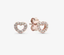 Load image into Gallery viewer, Pandora Open Heart Stud Earrings In Rose - Fifth Avenue Jewellers
