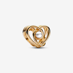 Pandora Openwork Swirling Heart & Treated Freshwater Cultured Pearl Charm - Fifth Avenue Jewellers