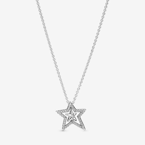 Pandora Pavé Asymmetric Star Collier Necklace - Fifth Avenue Jewellers