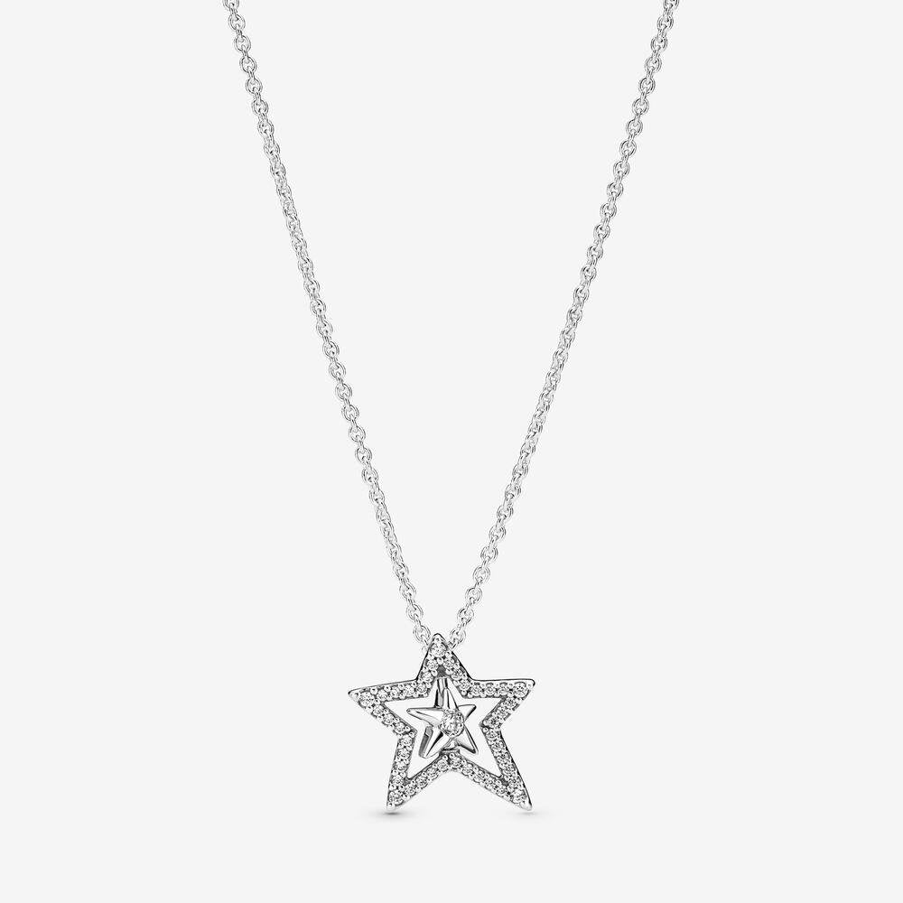 Pandora Pavé Asymmetric Star Collier Necklace - Fifth Avenue Jewellers