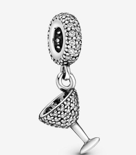 Pandora Pavé Cocktail Glass Dangle Charm - Fifth Avenue Jewellers