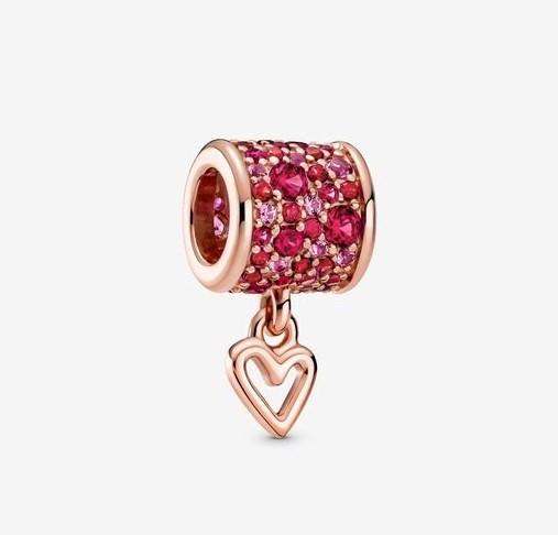 Pandora Pavé Freehand Heart Barrel Charm - Fifth Avenue Jewellers