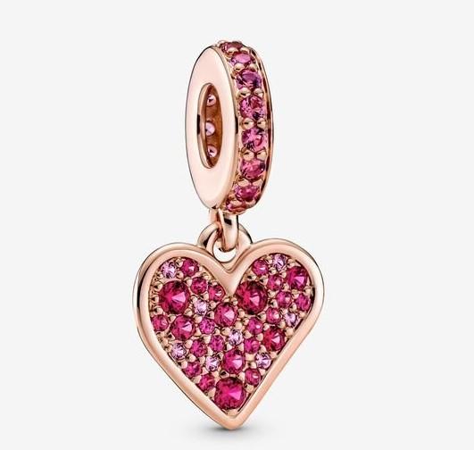 Pandora Pavé Freehand Heart Dangle Charm - Fifth Avenue Jewellers