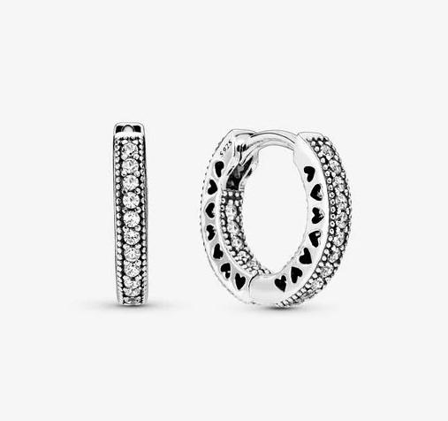 Pandora Pavé Heart Hoop Earrings - Fifth Avenue Jewellers