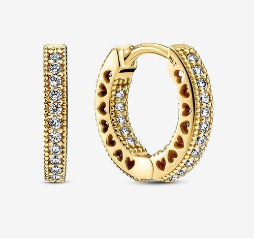 Pandora Pavé Heart Hoop Earrings - Fifth Avenue Jewellers