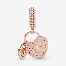 Load image into Gallery viewer, Pandora Pavé Heart Padlocks Dangle Charm - Fifth Avenue Jewellers
