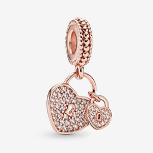 Pandora Pavé Heart Padlocks Dangle Charm - Fifth Avenue Jewellers