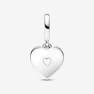 Pandora Pearlescent White Heart Double Dangle Charm - Fifth Avenue Jewellers