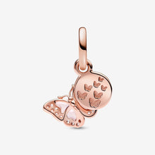 Load image into Gallery viewer, Pandora Pink Butterfly &amp; Quote Double Dangle Charm - Fifth Avenue Jewellers
