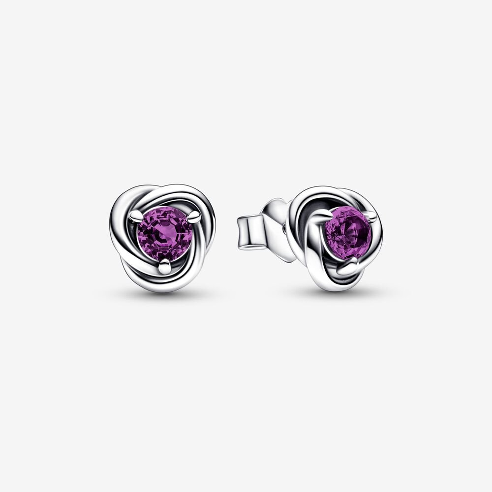 Pandora Purple Eternity Circle Stud Earrings - Fifth Avenue Jewellers