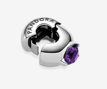 Load image into Gallery viewer, Pandora Purple Round Solitaire Clip Charm - Fifth Avenue Jewellers
