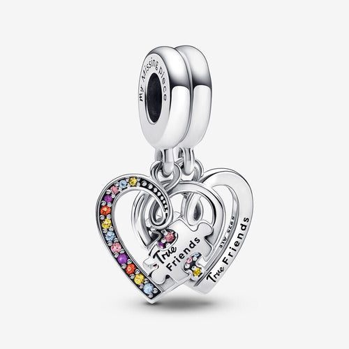 Pandora Puzzle Piece Hearts Splittable Friendship Dangle Charm - Fifth Avenue Jewellers