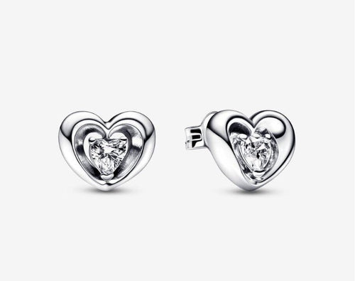 Pandora Radiant Heart & Floating Stone Stud Earrings - Fifth Avenue Jewellers
