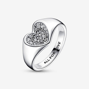 Pandora Radiant Heart Pavé Signet Ring - Fifth Avenue Jewellers