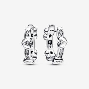 Pandora Radiant Sparkling Hearts Hoop Earrings - Fifth Avenue Jewellers
