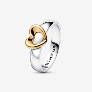 Pandora Radiant Two-tone Sliding Heart Ring - Fifth Avenue Jewellers