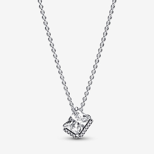 Pandora Rectangular Sparkling Halo Collier Necklace - Fifth Avenue Jewellers