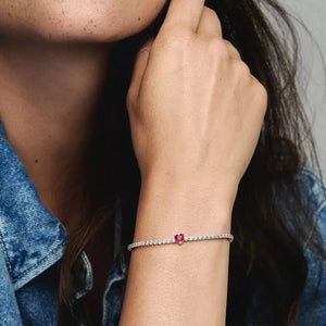 Pandora Red Sparkling Heart Tennis Bracelet - Fifth Avenue Jewellers