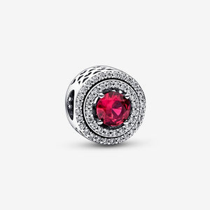 Pandora Red Sparkling Levelled Round Charm - Fifth Avenue Jewellers