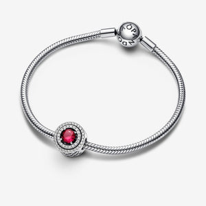 Pandora Red Sparkling Levelled Round Charm - Fifth Avenue Jewellers