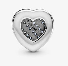 Load image into Gallery viewer, Pandora Reflexions Blue Pavé Heart Clip Charm - Fifth Avenue Jewellers
