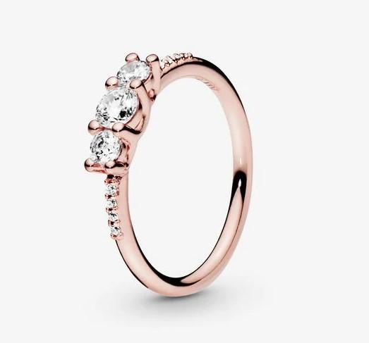 Pandora Rose Clear Three-Stone Ring - Fifth Avenue Jewellers