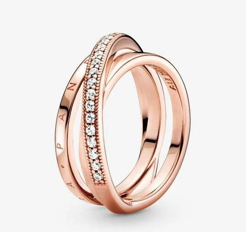 Pandora Rose Crossover Pavé Triple Band Ring - Fifth Avenue Jewellers