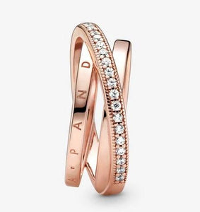 Pandora Rose Crossover Pavé Triple Band Ring - Fifth Avenue Jewellers