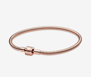 Pandora Rose Moments Barrel Clasp Snake Chain Bracelet - Fifth Avenue Jewellers