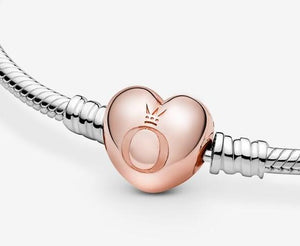 Pandora Rose Moments Heart Clasp Snake Chain Bracelet - Fifth Avenue Jewellers