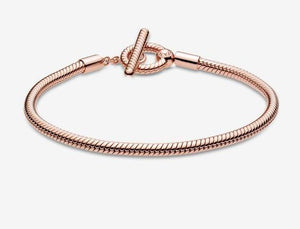 Pandora Rose Moments T-Bar Snake Chain Bracelet - Fifth Avenue Jewellers