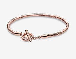 Pandora Rose Moments T-Bar Snake Chain Bracelet - Fifth Avenue Jewellers