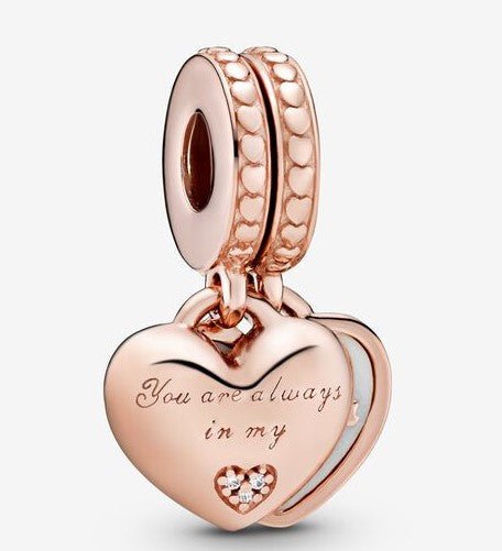 Pandora Rose Mother & Daughter Heart Split Dangle Charm - Fifth Avenue Jewellers