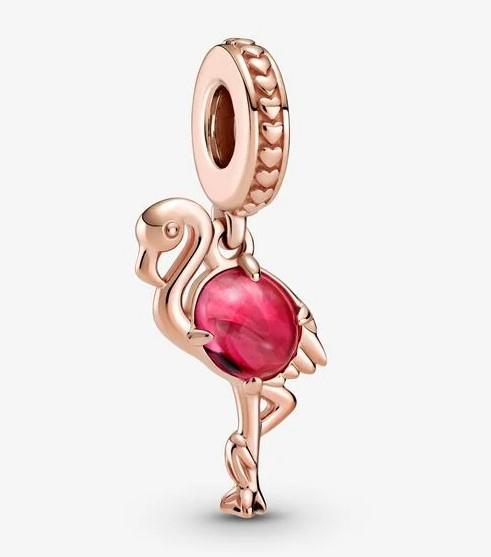 Pandora Rose Pink Murano Glass Flamingo Dangle Charm - Fifth Avenue Jewellers