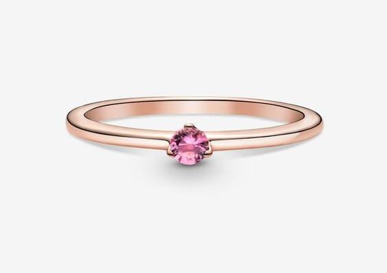 Pink solitaire sale diamond ring