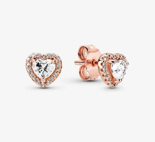 Pandora Rose Sparkling Elevated Heart Stud Earrings - Fifth Avenue Jewellers